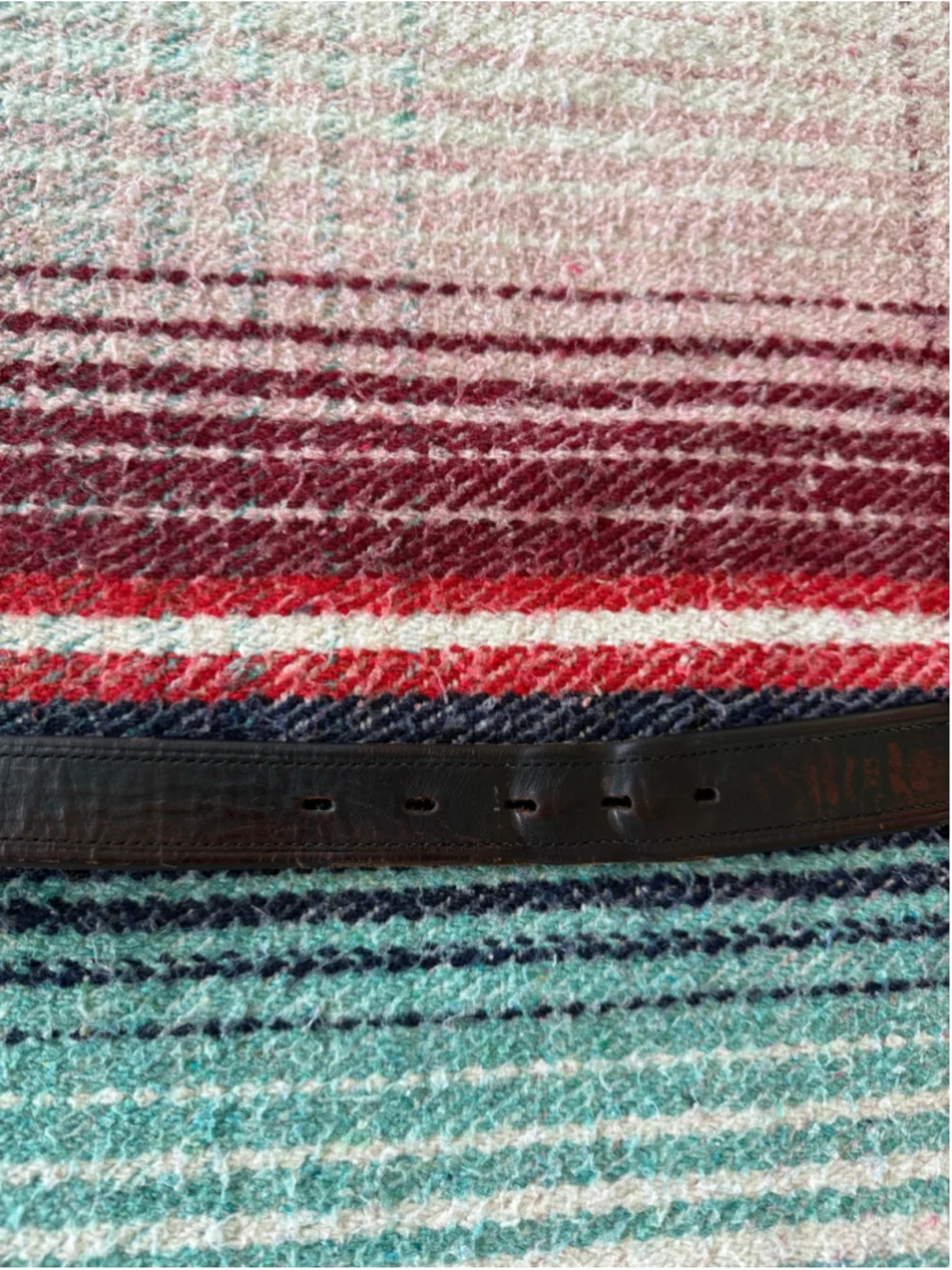 Vintage Black over Brown Leather Belt 42.5”